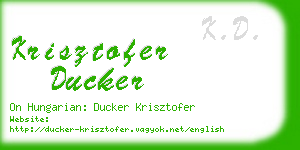 krisztofer ducker business card